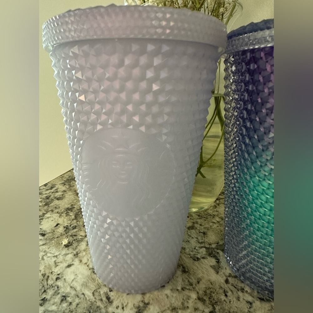 Starbucks Mermaid & Unicorn Purple Cold Drink Studded Tumblers 16 oz. Set of 2 - Picture 5 of 12